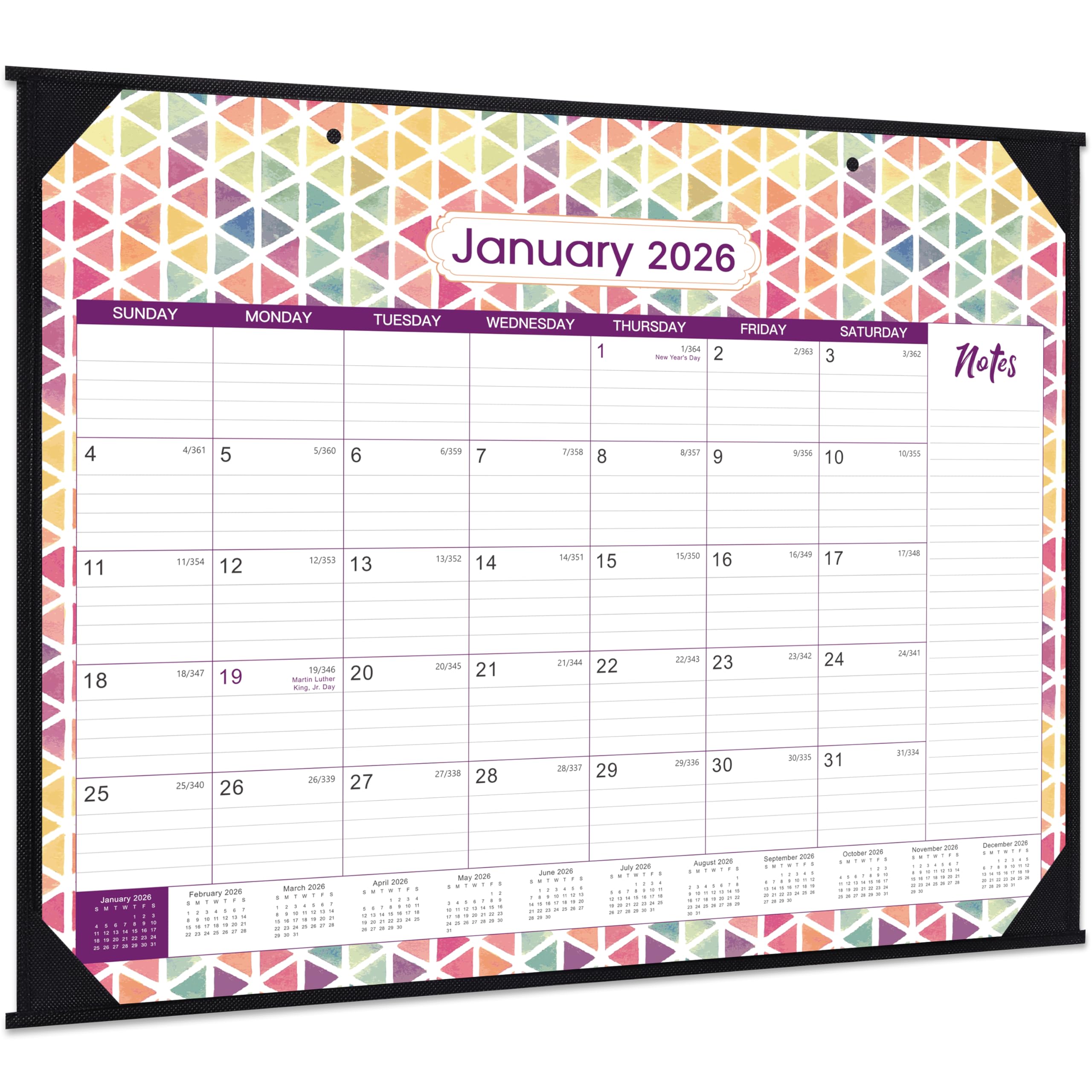 Photo 1 of 2026 Desk Calendar - 2026 Calendar, Large Desk Calendar 2026, Jan. 2026 - Dec. 2026, 17”x 22”, Best Desk/Wall Calendar with 4 Corner Protectors, Premium Thick Paper, 2 Hanging Holes, Julian Dates
