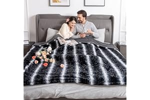 WOOMER [5 Year Warranty Electric Heated Blanket 90" x 100“,King Size,Dual Control,Faux Fur&Sherpa,Fast Heating,10 Heating Levels & 0.5-12H Auto Off,Flower Pattern,Over-Heat Protection,Gift Box