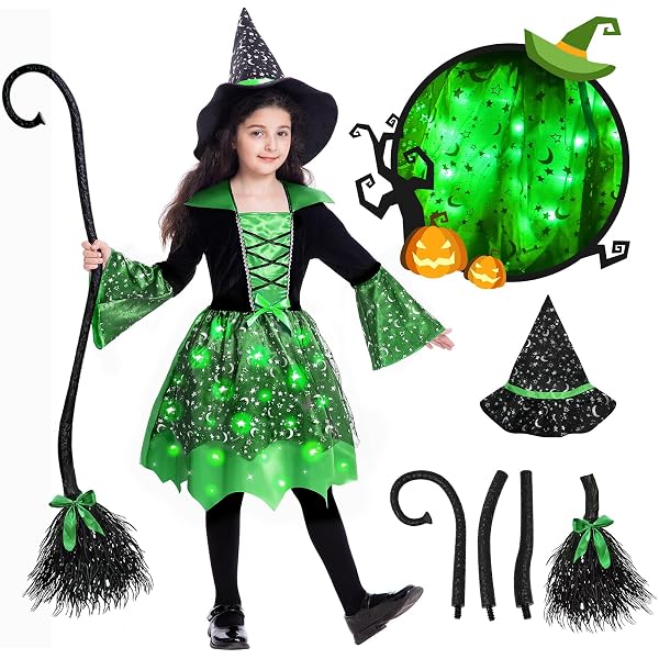 Kinder-Hexenkostüm „Radiant Witch“ Größe L – Türkis Mit Glitzer & Samt | Inklusive Hexenhut, Von Rubie's