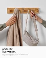 LARHN Wooden Coat Hooks Wall Mounted 5 XL Hooks 42cm 2 Pack All Fixings view 5
