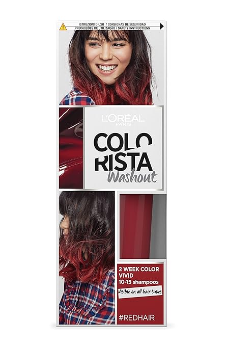 title=L'Oréal Paris Colorista Washout Vivid Colorazione Temporanea 2 Settimane, Rosso