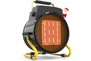 KARVEDEN Outdoor Heater for Patio, 1500W Electric Garage Outdoor Heaters with 3 Modes, 3s Fast Heating, with Overheat Protection, Electric Space Heaters for Patio, Garage, Greenhouse, Office