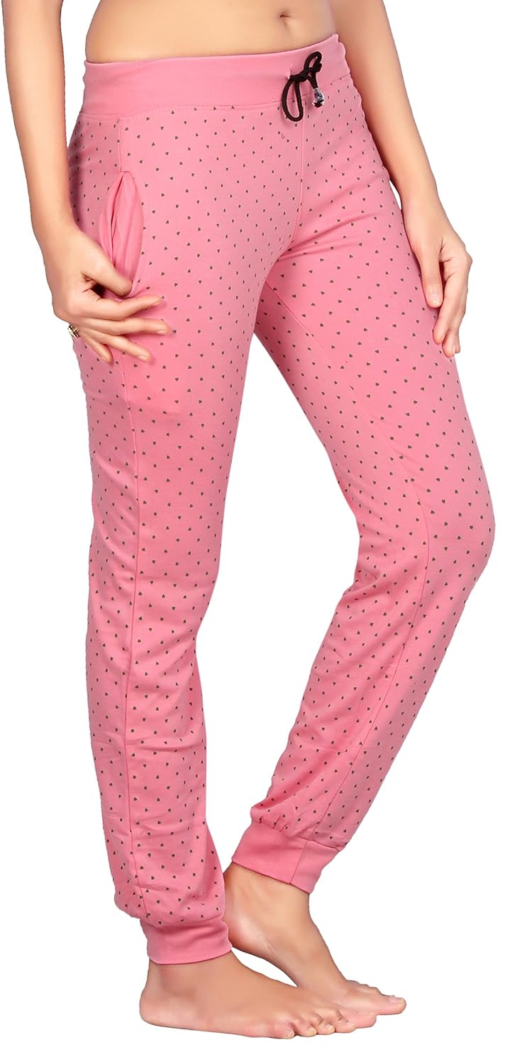 carrel cotton hosiery fabric women printed joggers track pant(agspl-3345)