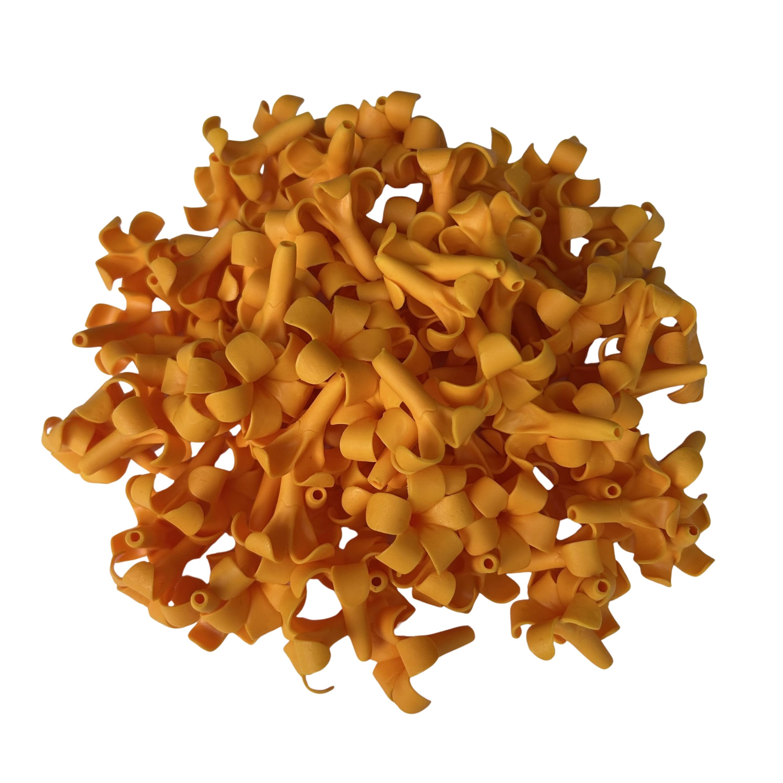 Photo 1 of 100 PCS Small Puakenikeni Clay Beads (02) for Jewelry Making DIY Craft Supplies (Orange-Yellow)