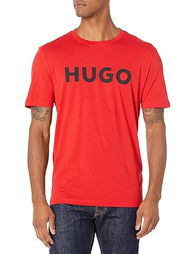 HUGO Boss Mens Print Logo Short Sleeve T-Shirt T Shirt, Festive