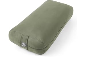 SWEET HOME COLLECTION Meditation Cushion Bolster Pillow for Restorative Yoga – Supportive Cushion for Meditation, Pilates, and Relaxation – Filled with Buckwheat Hulls - Removable Cover