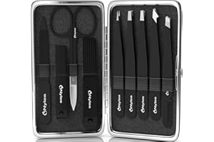 Nylea Professional Tweezers Set and Nail Clippers for Men and Women [Perfect Alignment/Grip] Best Precision Stainless Steel Kit for Ingrown Hair Eyebrows Facial Hair Splinter and Eyelashes