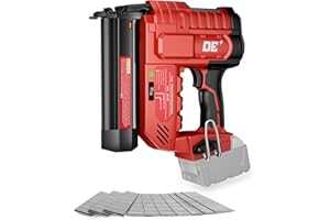 DeForce 18GA Cordless Brad Nailer, 2" Nail Gun for for Milwaukee 18V Battery(No Battery), 2 in 1 Electric Stapler, Tool-Free Jam Release, 2 Firing Mode, Adjustable Depth, 1000pcs Nail for Woodworking