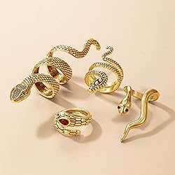 Frodete Snake Stackable Rings for Women Snake
