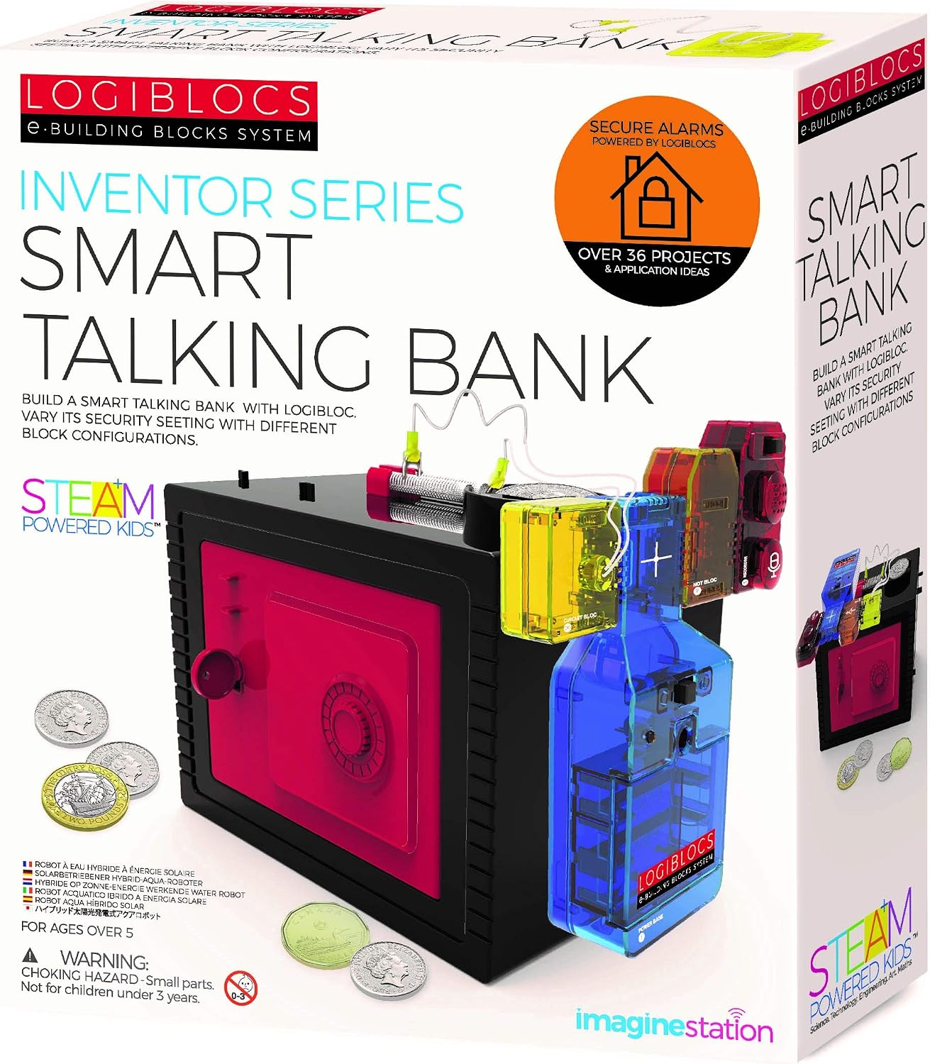 4M 406810 Logiblocs-Smart Talking Bank for Age 8+, Multicolor