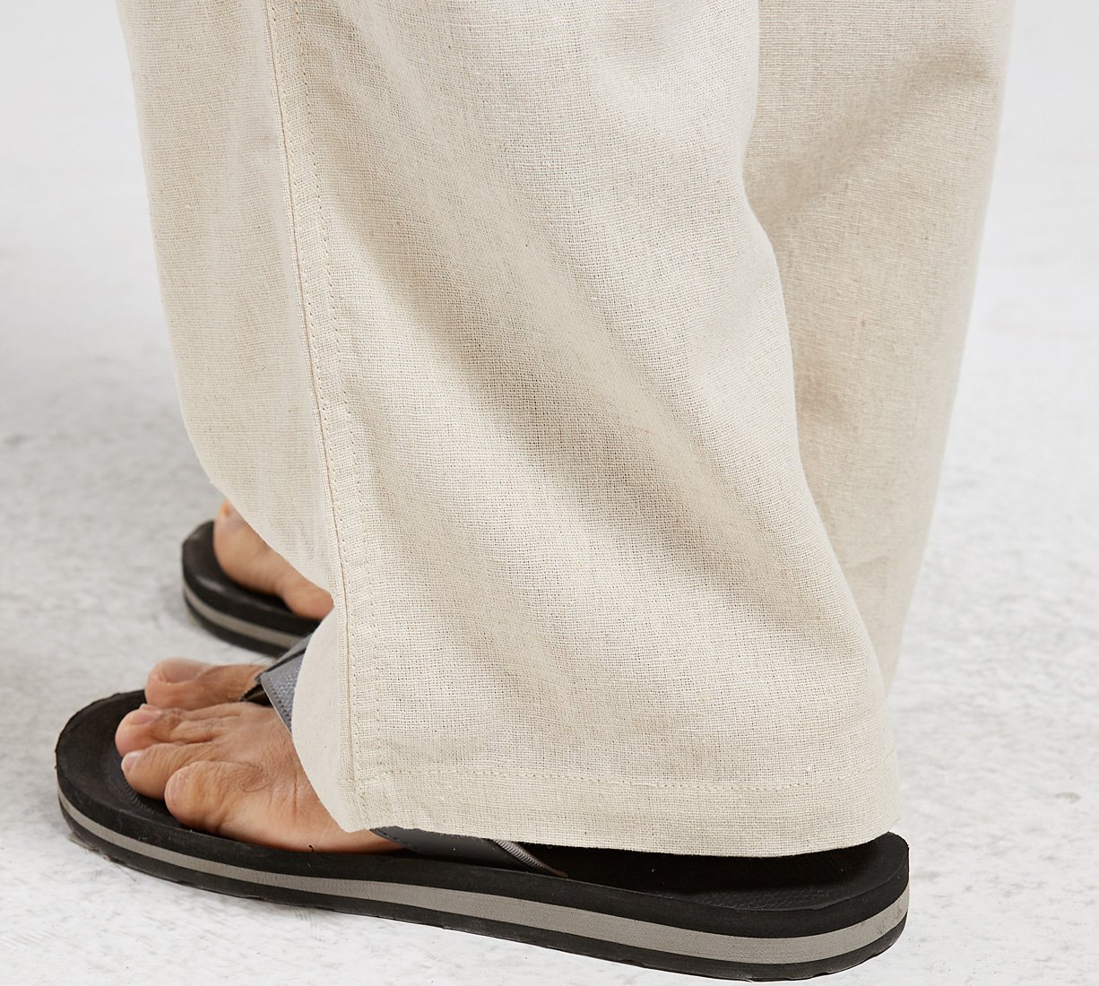 utcoco Qiuse Men's Casual Loose Fit StraightLegs Stretchy Waist Beach Pants Beachwear Central