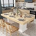 Amazon.com - Homsee Large 78.7" L Dining Table for 8-10 People, Modern ...