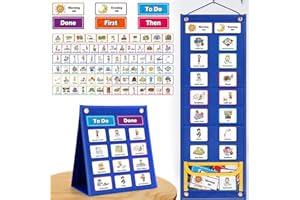 Torlam Visual Schedule for Kids Chore Chart, Morning Bedtime Routine Chart for Toddlers, Responsibility Daily Schedule Board Communication Cards Autism Learning Materials for Home School, 86 Cards