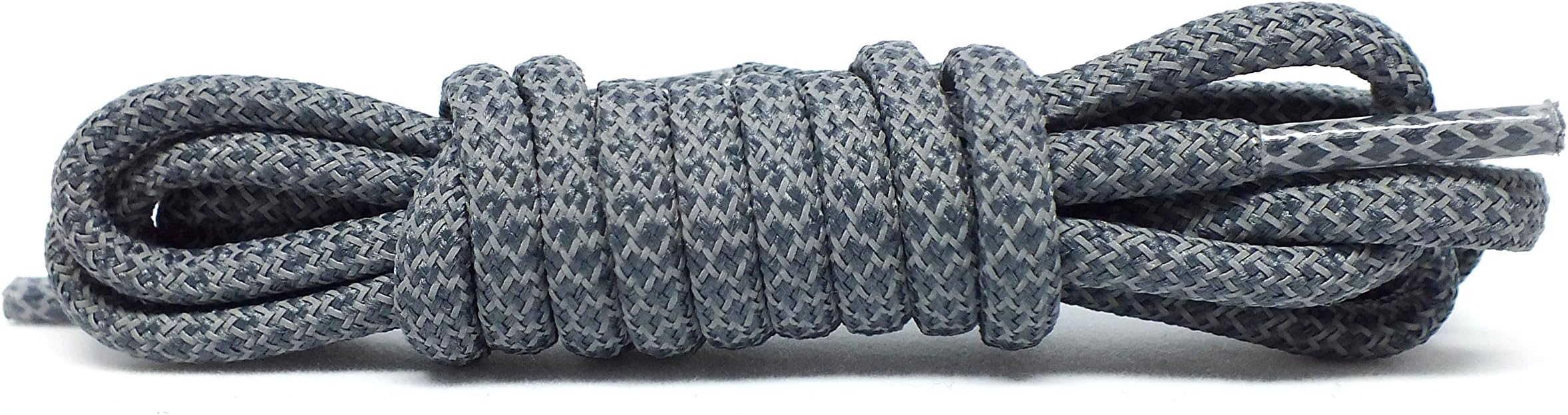 REDUX DARK GREY ROUND 3M Reflective Shoelaces for Adidas NMD, Ultraboost, Nike, Asics - Multiple Sizes & Colors