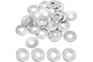 PATIKIL 304 Stainless Steel Flat Washers, 50 Pack M8x22mm Belleville Spring Disc Washer Conical Knurled Metric Gasket for Aut