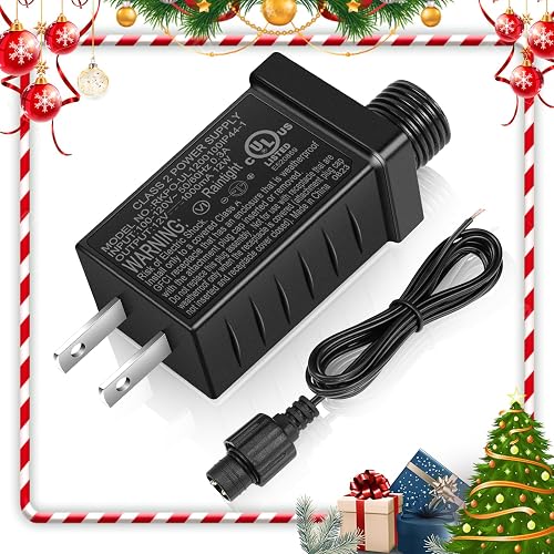 12V 0.7A Class 2 Transformer Plug For String Lights, Fountain & Outdoor Christmas Inflatables – 120VAC 60Hz, Overcharge & Short Circuit Protection