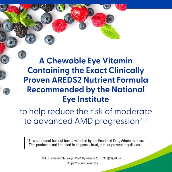 PRESERVISION AREDS 2 EYE VITAMINS, #1 EYE DOCTOR RECOMMENDED BRAND, CHEWABLE LUTEIN AND ZEAXANTHIN SUPPLEMENT WITH VITAMIN C, VITAMIN E,ZINC, AND COPPER, MIXED BERRY, 70 TABLETS
