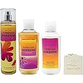 Bath & Body Works Forever Sunshine - Trio Gift Set - Fragrance Mist, Body Lotion and Body Wash With Wild Jasmine Soap.