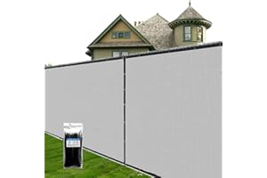 SUNNY MOOD 6' x 10' Custom Size Gray Fence Privacy Screen Windscreen 160 GSM Commercial Grade Mash Material UV Block - Custom Size Accepted
