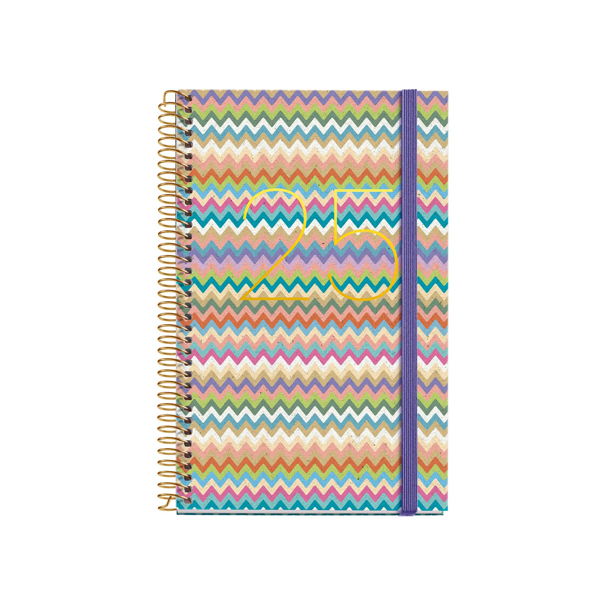 Miquelrius - 2025 Diary, 117 x 182 mm, Day Page Agenda, Laminated Cardboard Cover, Spiral, Elastic Closure, Paper 80 g/m², Spanish, English and Portuguese, Majorca