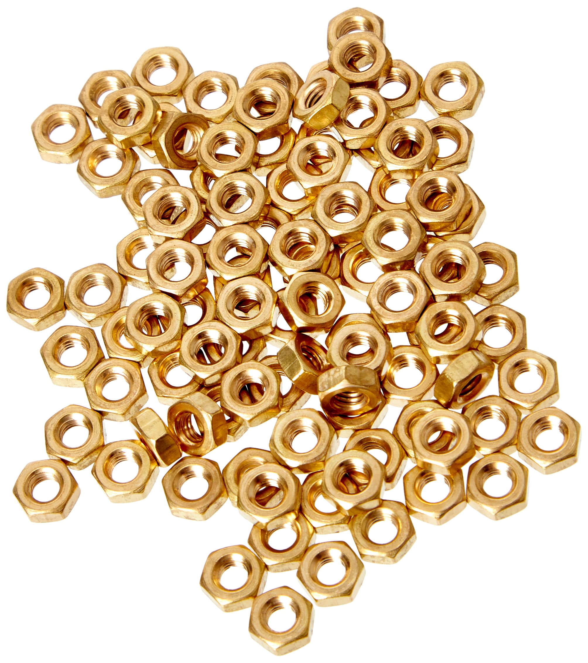 Metric Hexagonal (Hex) Full Nuts Brass Self Colour M3 3mm (Pack of 100 Nuts)