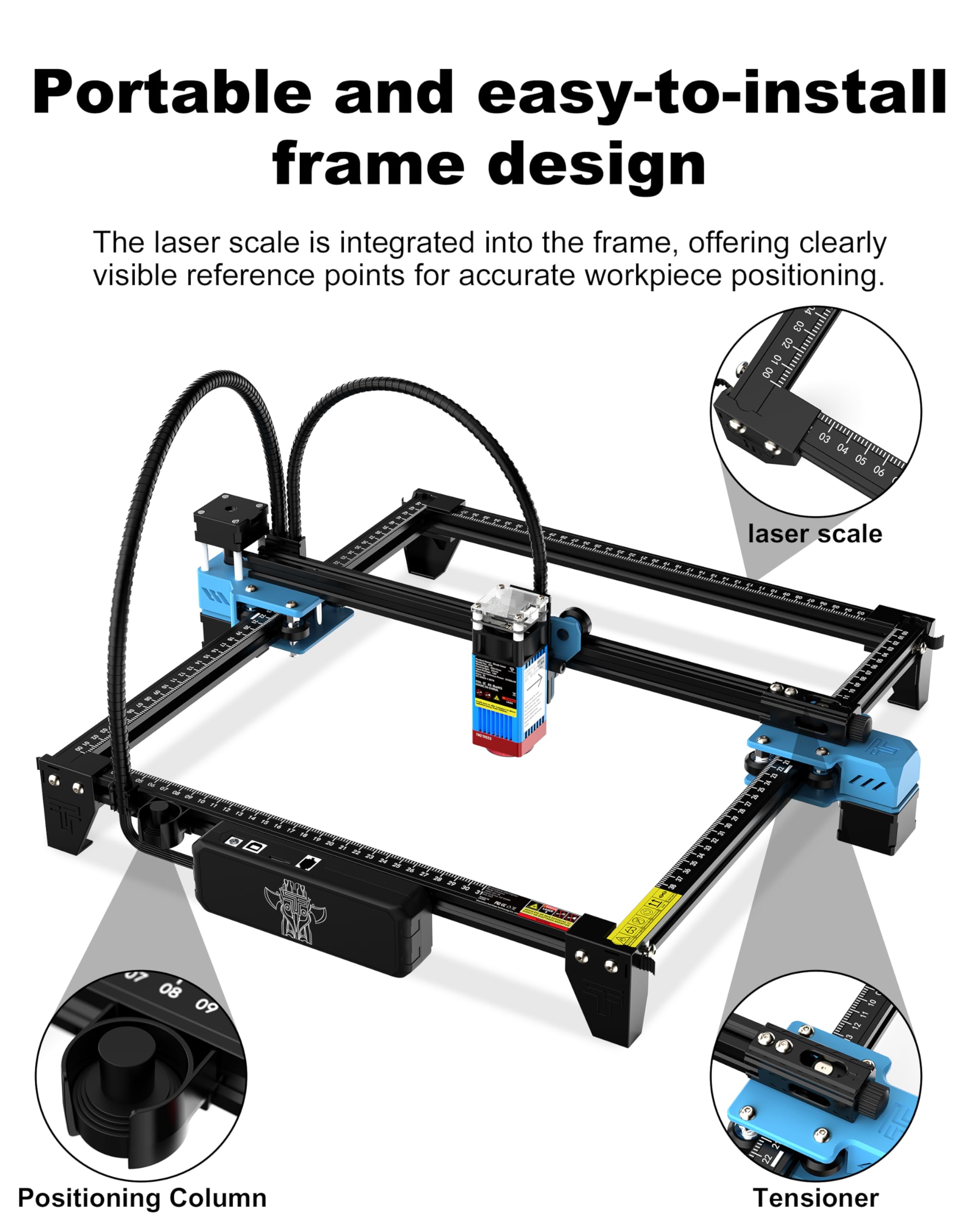 Twotrees TTS-55 Pro Laser Engraver 5.5W Laser Engraving Machine,Laser Cutter,500 mm/s Speed,0.08mm Laser Spot Engraver Machine for DIY,Wood,Metal,Acrylic,Glass,Stainless Steel
