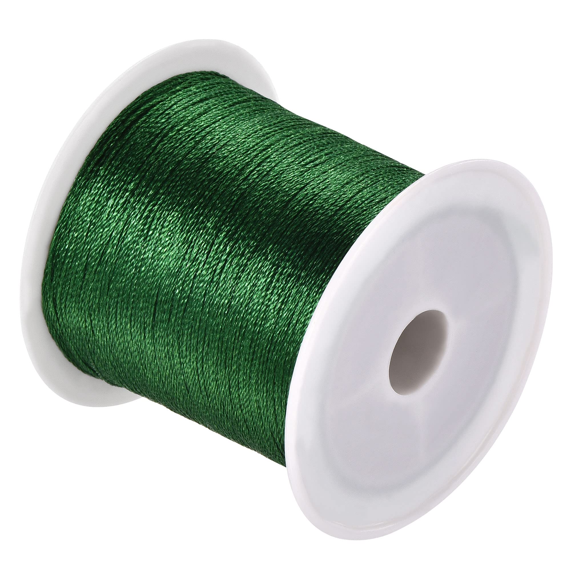 PATIKIL 328FT/109Yard 3 Strands Braided Beading Thread, Fiber Beaded Wire Line for DIY Beads Craft Charms, Emerald Green