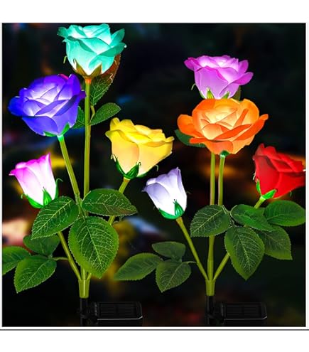 Homeleo Lot De 3 Lampes Solaires étanches Pour Jardin, 9 Fleurs De