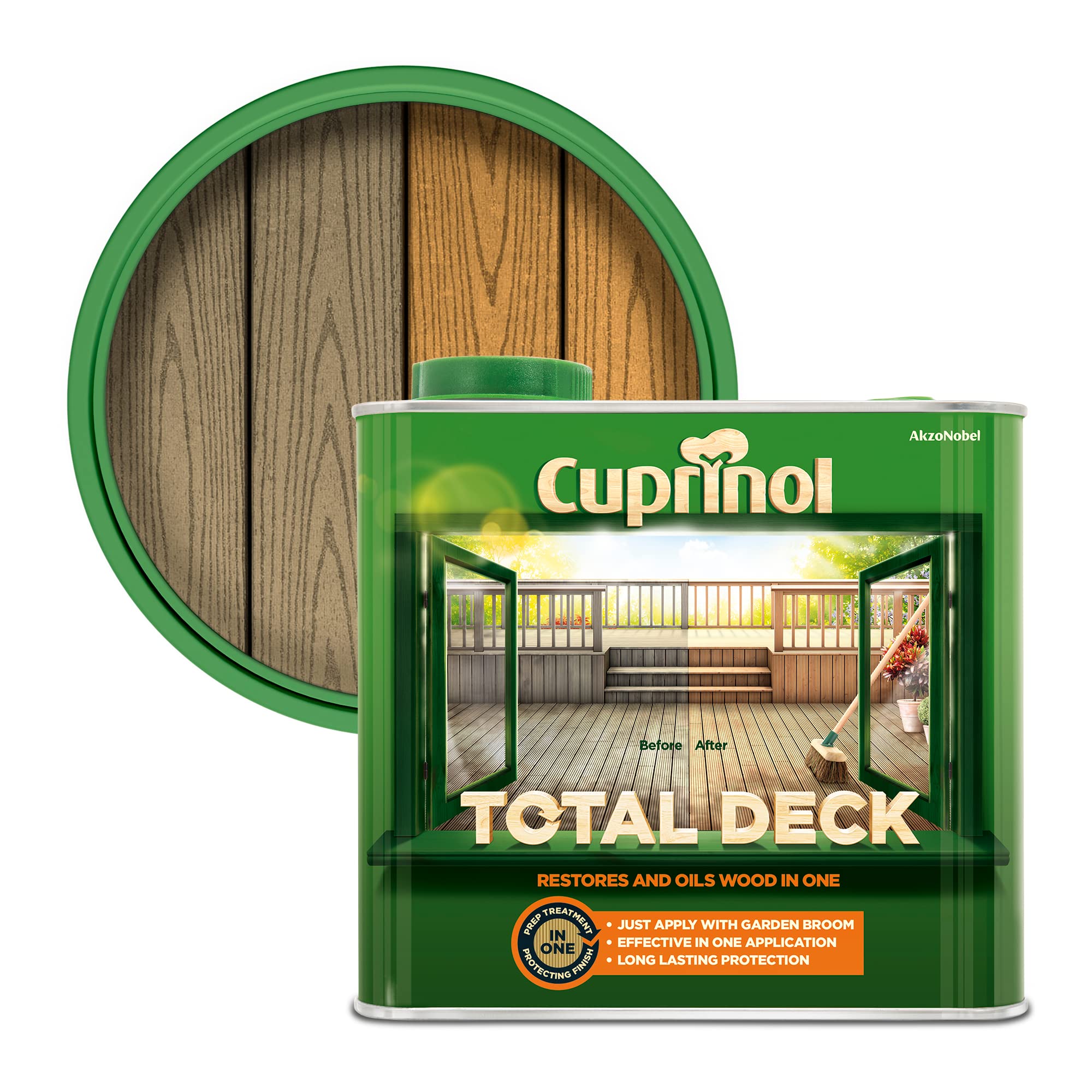 Cuprinol CUPTDC25L Total Deck Restore and Oil Wood Clear 2.5 Litre