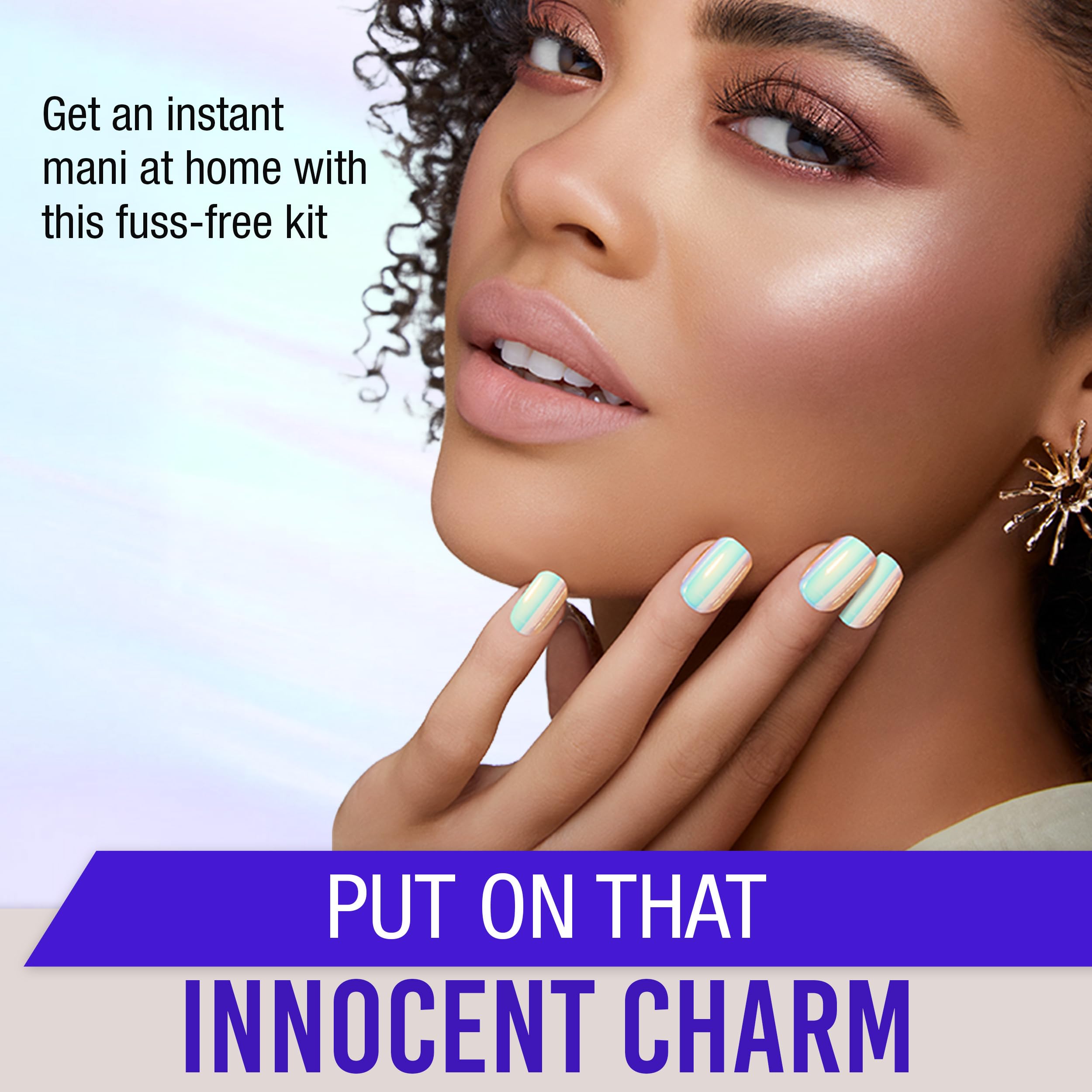 Ardell Nail Addict Chrome Aura, Press On Nails, Short Square Shape, Nail Kit, 1-Pack - Image 2