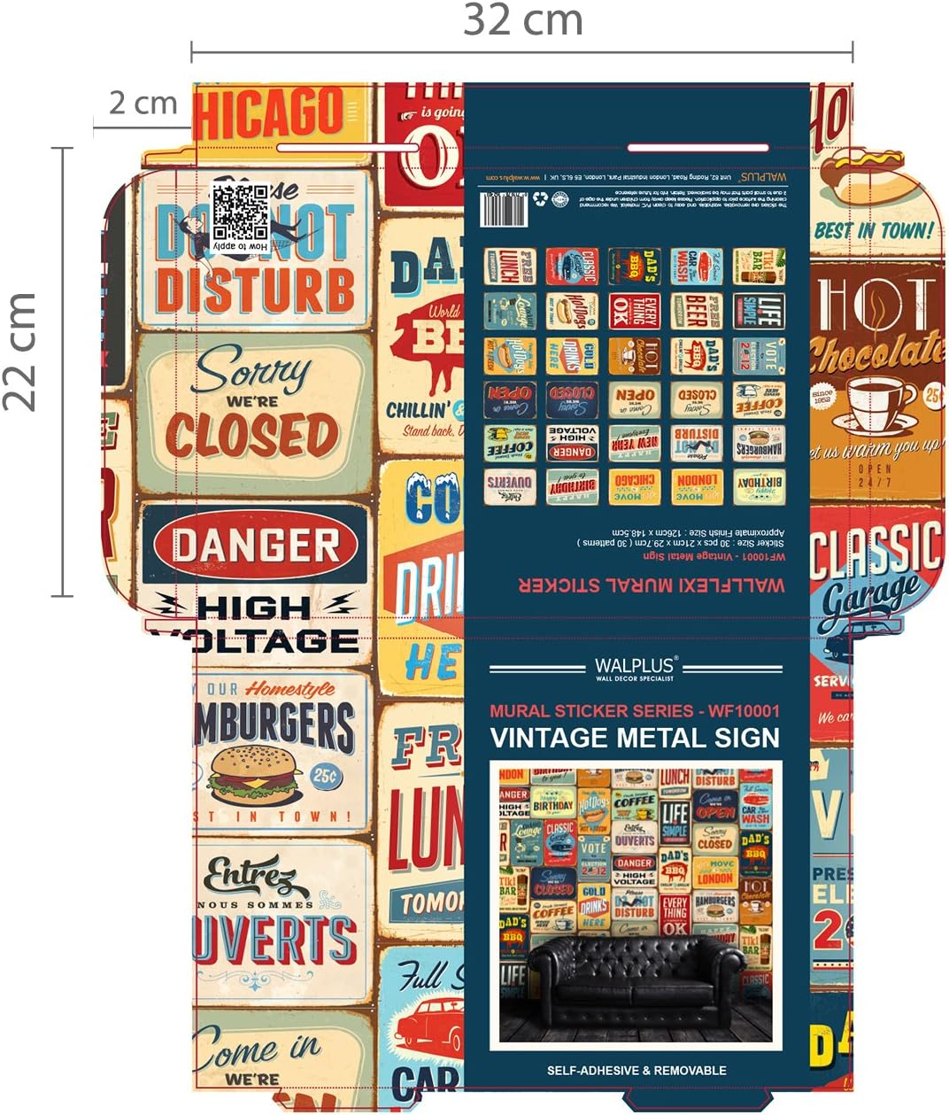 WALPLUS Collage Mural Artistic Creations Picture Room Decor Vintage-Inspired Kit Prints Album Covers Posters Unique Indie Dorm Photo Display for Vintage Metal Signs Art Retro Classic 30 PCS A4 Size - Image 5