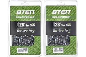 8TEN Ripping Chainsaw Chain 28 Inch .050 3/8 91DL for Stihl MS440 MS660 MS460 MS441 MS650 MS661 (2 Pack)