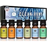 P&J Fragrance Oil Clean Home Set | Lemongrass, Fresh Cotton, Clean & Fresh, Aloe, Bamboo, Orange Candle Scents for Candle Making, Freshie Scent, Soap Making Supplies, Diffuser Oil Scents