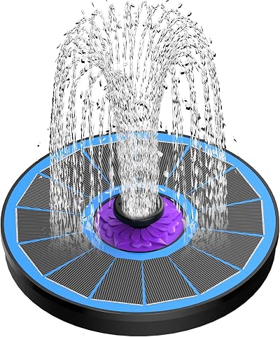 SZMP Solar Fountain 3.5W Glass Panel 7 Nozzles Bird Bath Garden Pond