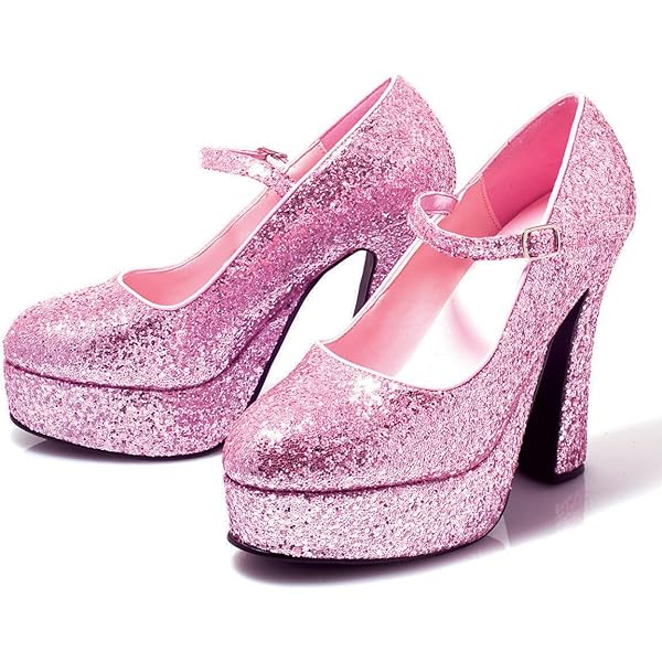 Amazon.com | Mary Jane Platform (Pink Glitter) Adult Shoes, 8 | Pumps