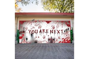 KINBOM Halloween Garage Door Banner, 6 x 13ft Halloween Garage Decorations Scary Halloween Outdoor Banner Decorations for Halloween Party Decorations