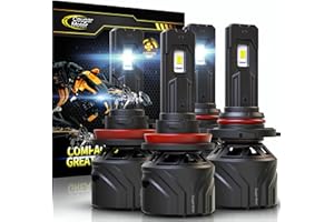 Cougar Motor 9005 H11 Bulbs, HB3 H8 H9 Fog Lights Combo(2 Sets) 6500K White Non-Polarity Fog Bulb or Off-Road Use Plug and Play - Pack of 4