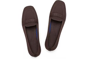 Frank Mully Women's Loafer Flats Square Toe Comfortable Office Work Shoes, Cute Penny Loafer Slip On Walking Driving Shoes