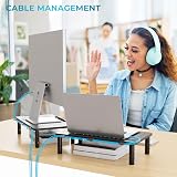 BONTEC Adjustable Monitor Stand Ergonomic Riser 3 Height Levels 100/120/140mm view 6
