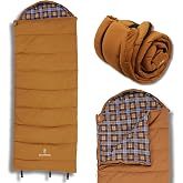 Browning Camping Enterprise 0&deg; Degree Sleeping Bag &ndash; Hooded Rectangular Cold Weather Canvas Sleeping Bag with Flannel Liner, PolyLoft Insulation &amp; Roll-Up Straps for Winter Camping