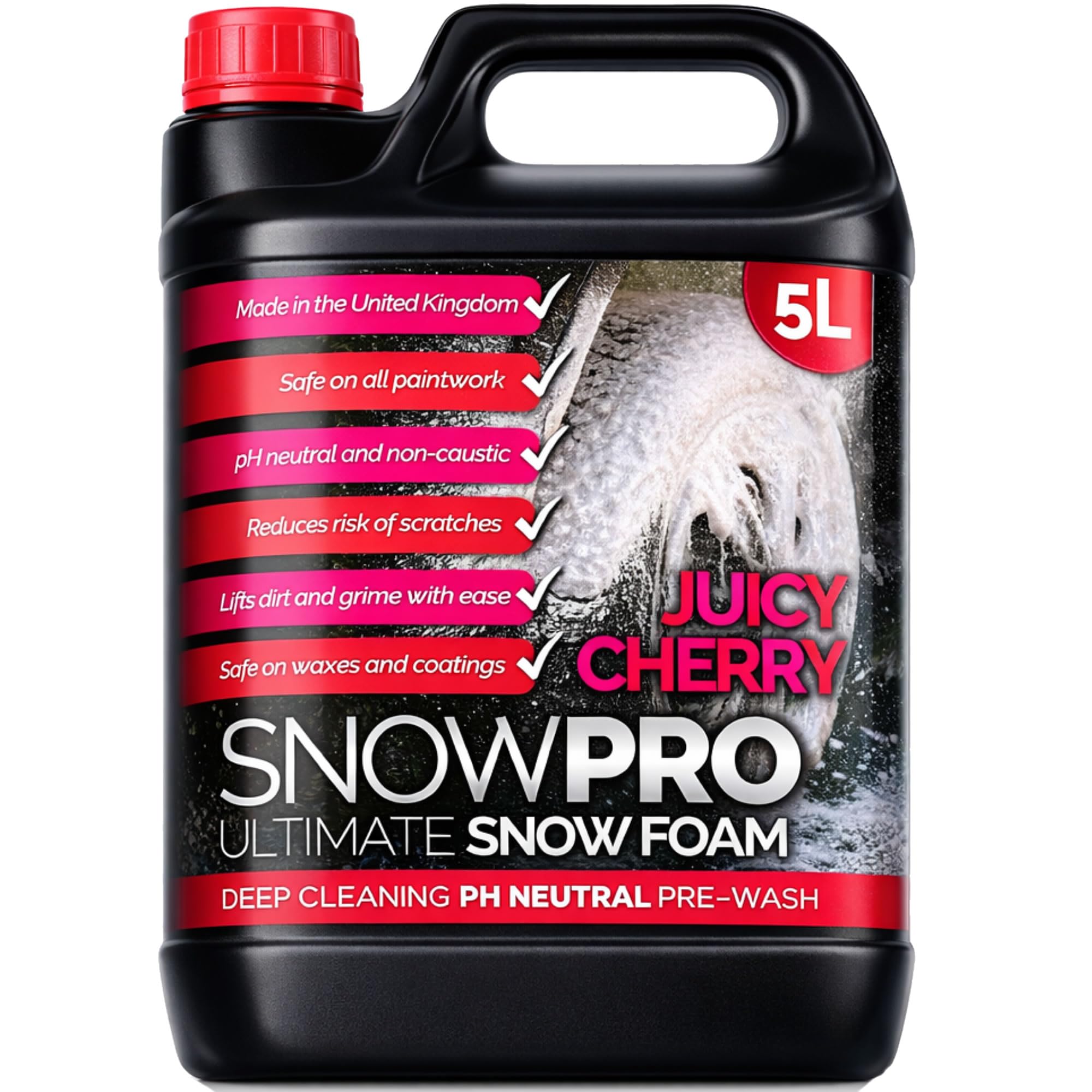 SnowPro Snow Foam Shampoo Car Wash 5L Soap pH Neutral Vehicle Cleaning Detailing Pre Wash Cherry Fragrance