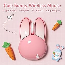 Lomiluskr Cute Bunny Wireless Mouse, Lightweight