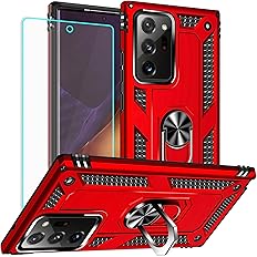 for Samsung Galaxy Note 20 Ultra Case: with Screen Protector - Military Grade Protective Cases with Finger Ring Holder Kickst