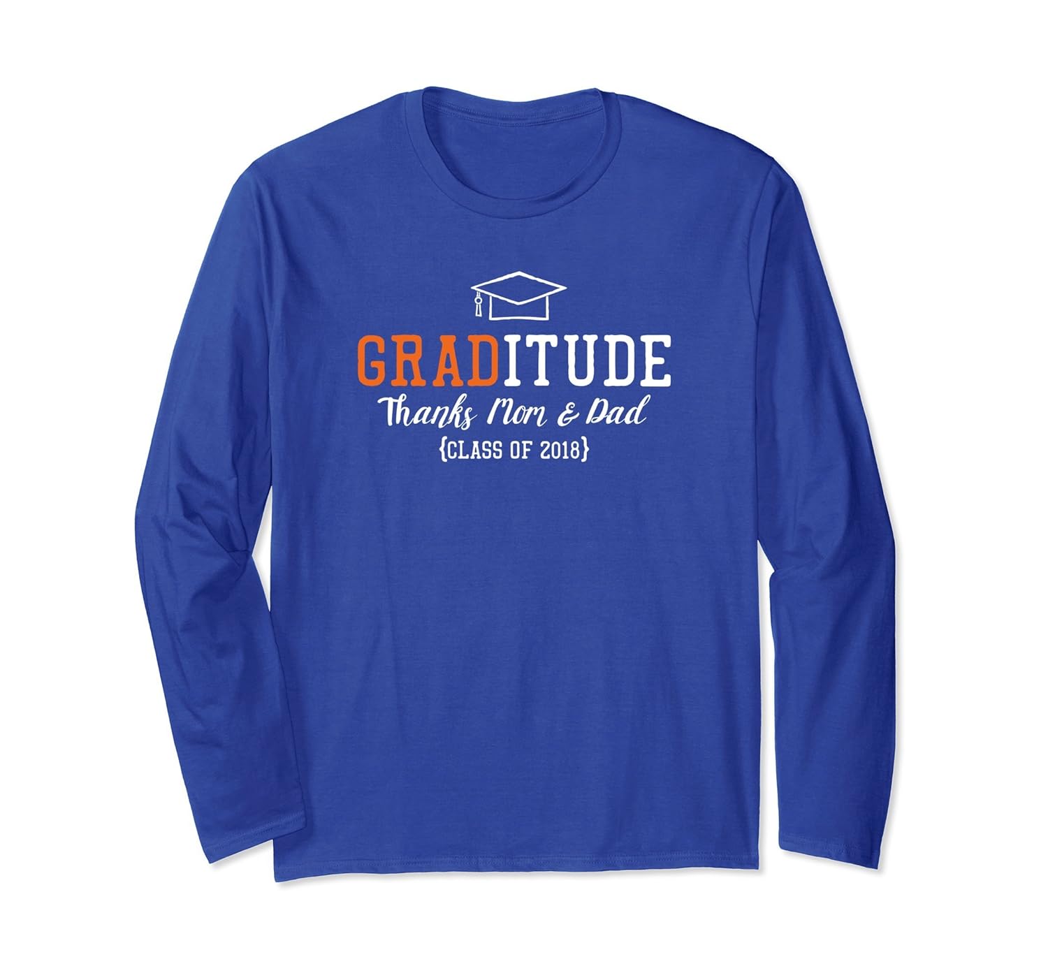 Senior Class of 2018 Orange Gratitude Long Sleeve Tshirt-anz