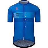 GCRFL Men's Cycling Jersey with 3+1 Zipper Pockets Short Sleeves Biking Bike Jersey Cycling Shirt Breathable Mesh Fabric