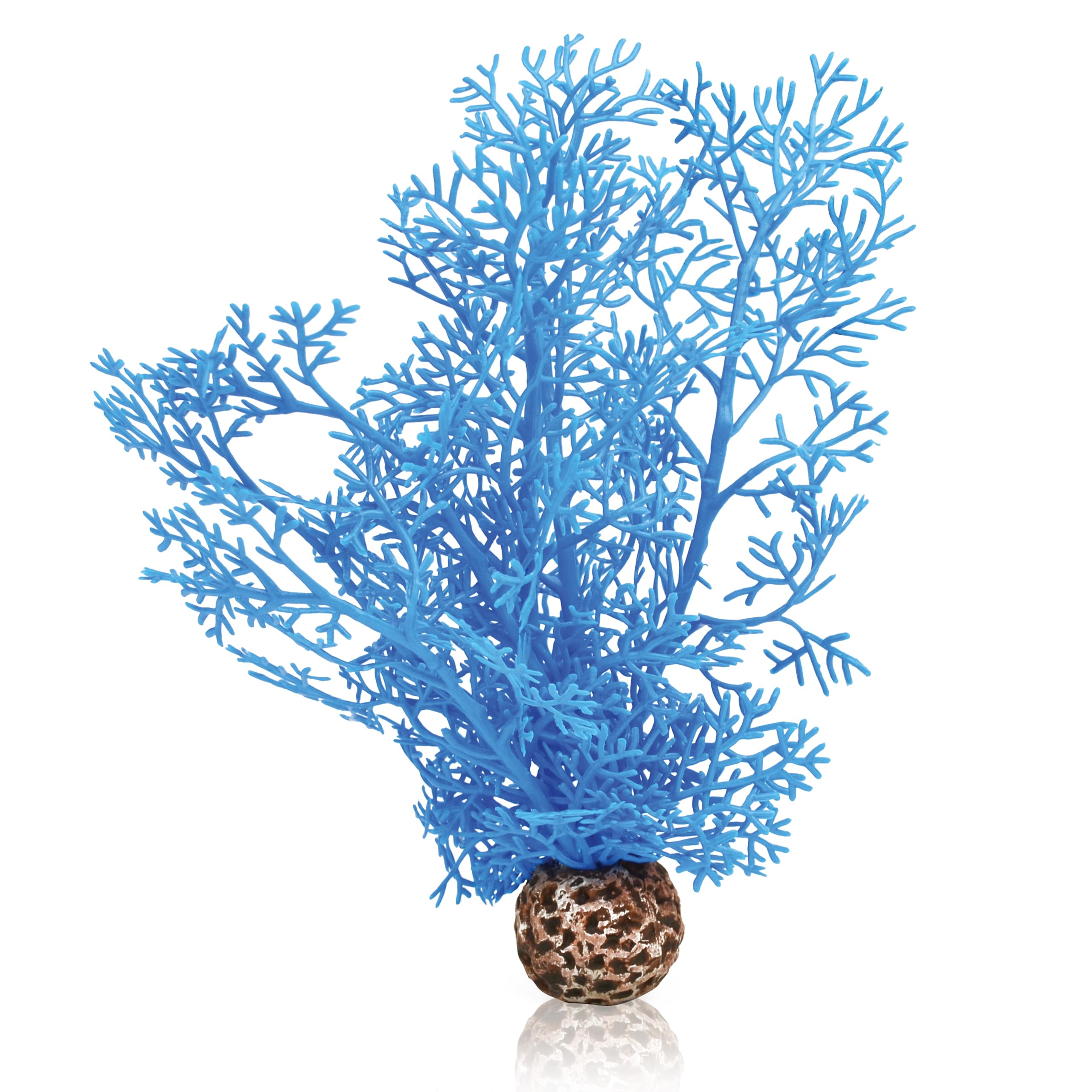 biOrb Fish Tank Decorations, Aquatic Horn Coral Plant With Weighted Ball (1 x Blue Aquarium Plant), Artificial Fish Tank Plants To Add Colour, Natural-Looking Aquarium Decor For Scenic Background