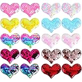 20pcs Heart Hair Clip for Girls Hair Accessories Pack Sparkle Glitter Sequins Toddler Clips Birthday Valentines Mother's Day Gift