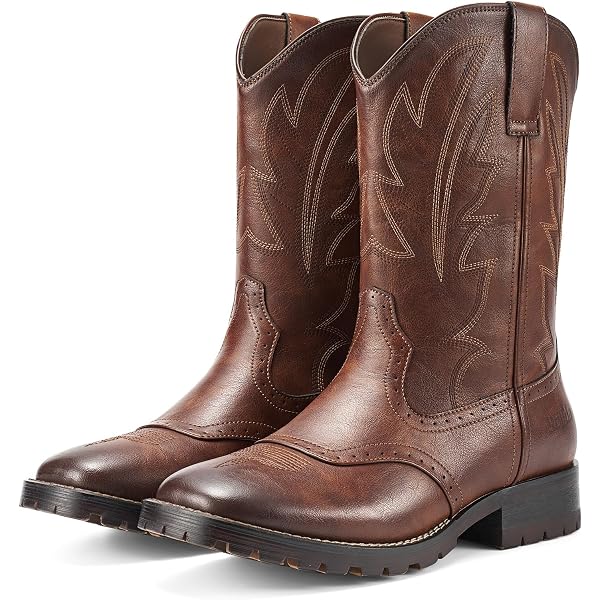 ARIAT Men's Badlands Western Boot - Leather Pull-On Boot With Square Toe & Block Heel - View #4