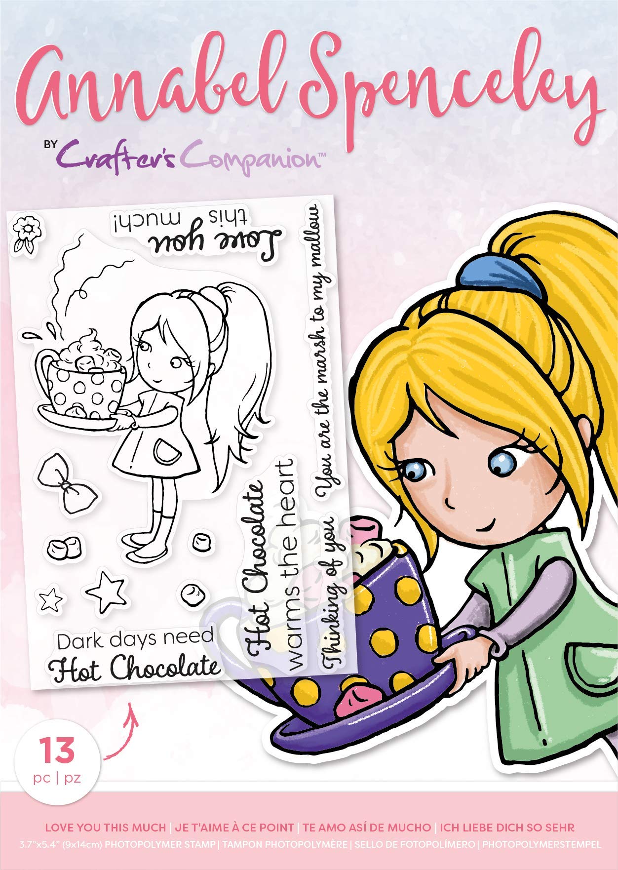 Annabel Spenceley Photopolymer Stamp-Love You This Much, One Size,Transparent,AS-STP-LOVEYTM