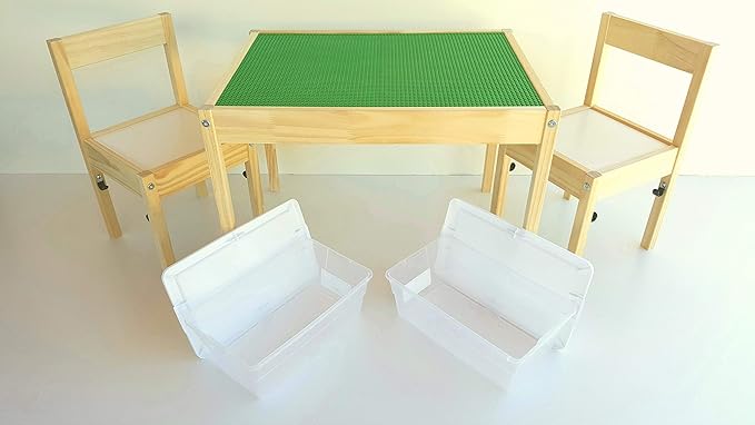 Amazon Co Jp レゴテーブル Lego互換 Ikea 子供用テーブルとチェアセット 収納箱付き ベビー マタニティ